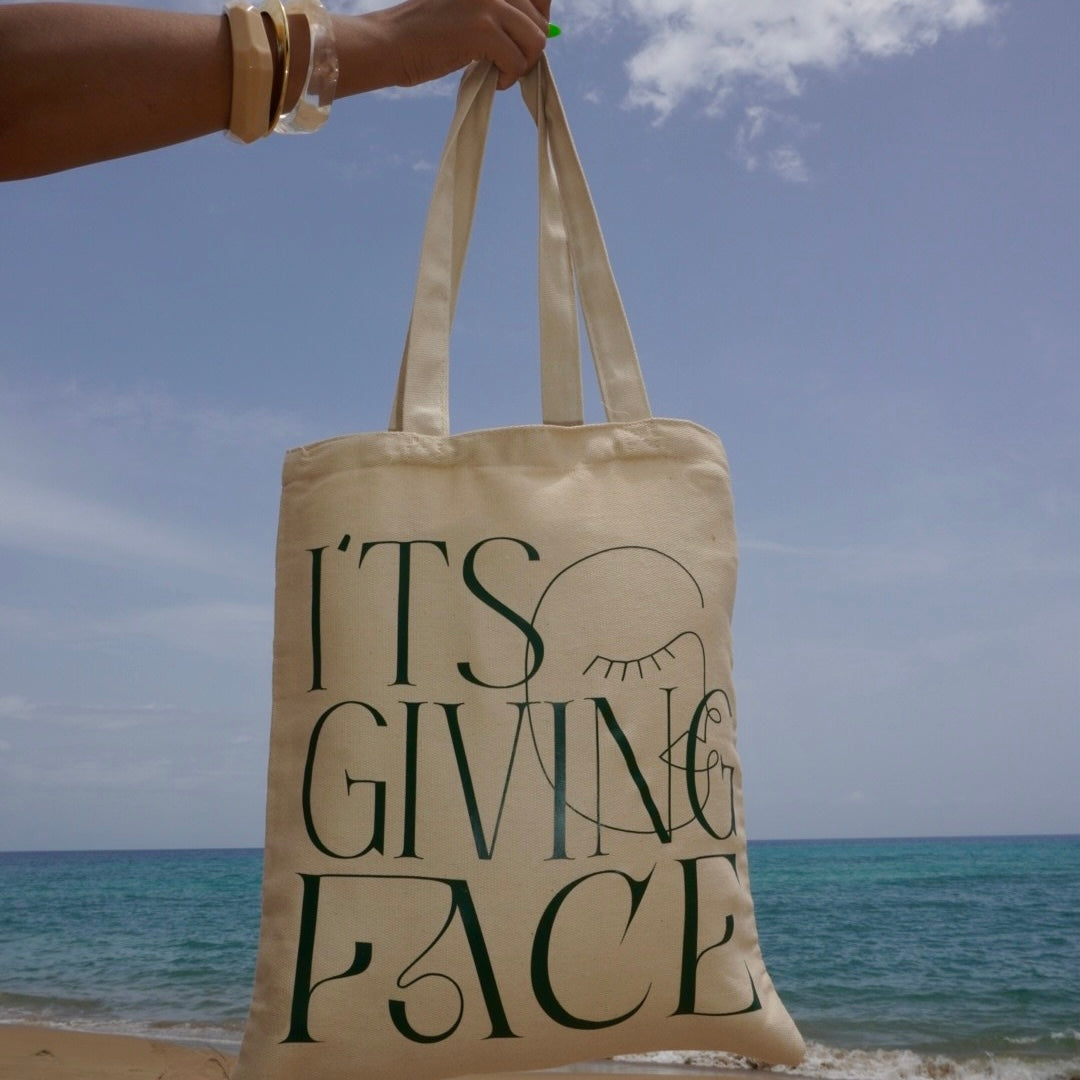 IT'S GIVING FACE TOTE BAG