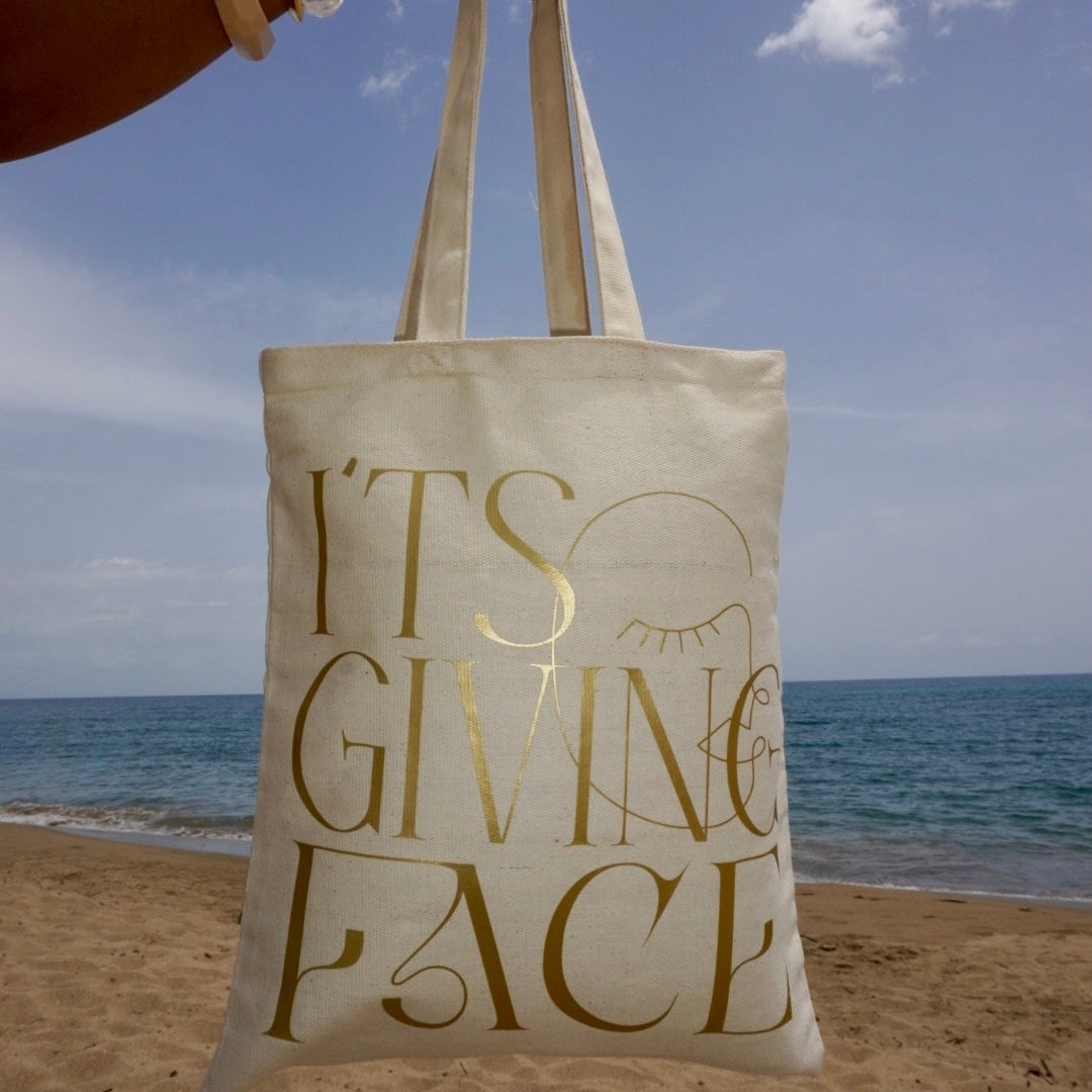 IT'S GIVING FACE TOTE BAG